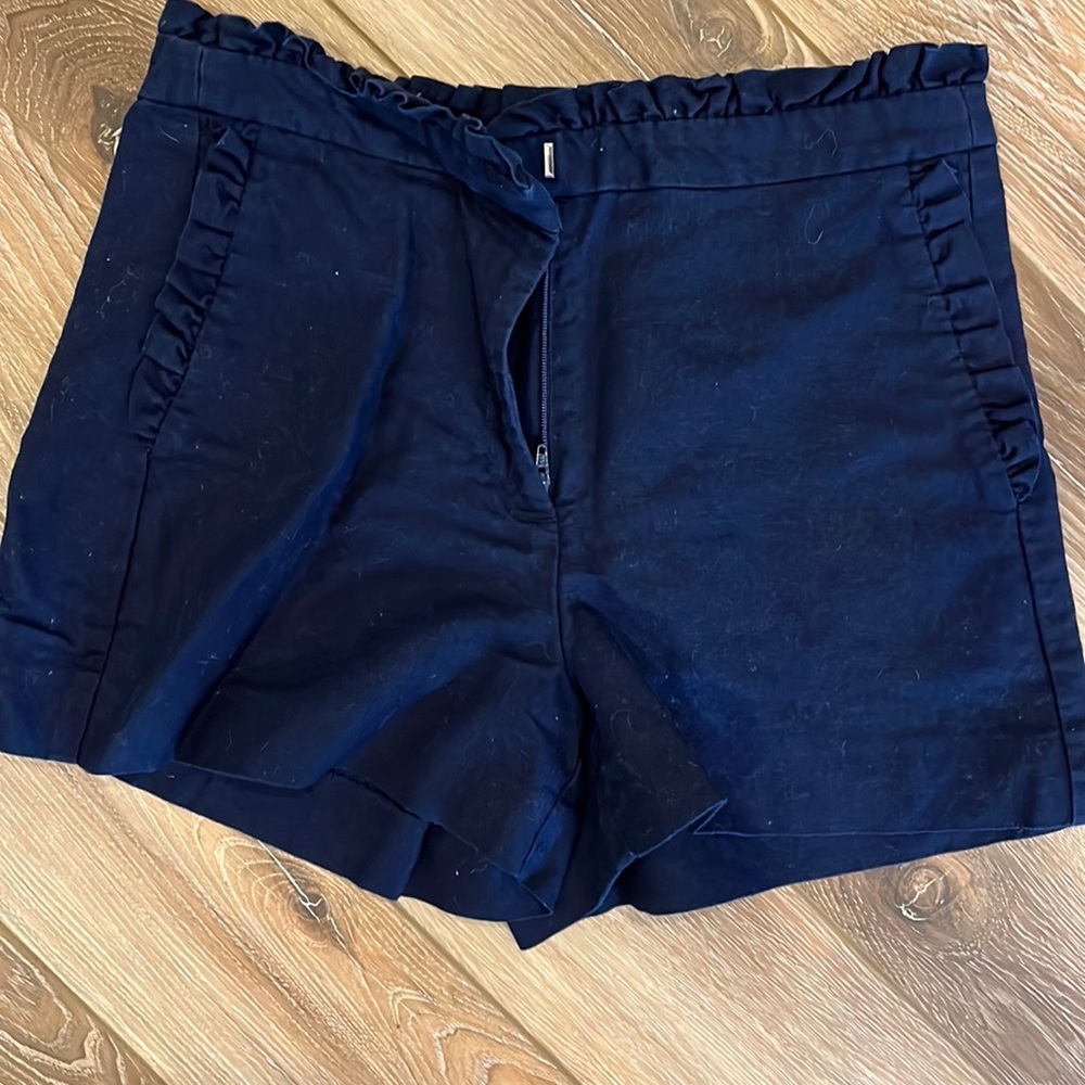 J. Crew Navy Blue Ruffle Trim Shorts